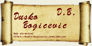 Duško Bogičević vizit kartica